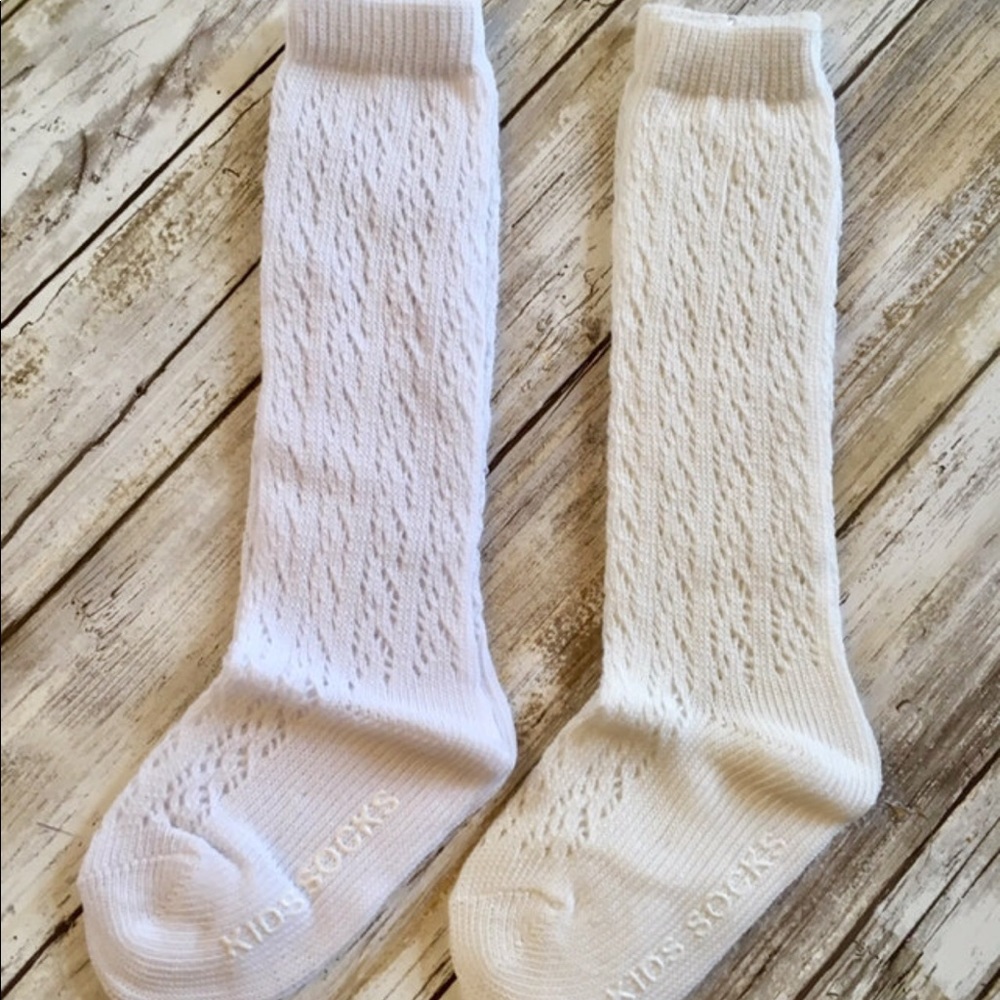 Brand New Set 2 Pairs Lace Knee High Socks 2-4 Y